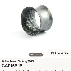 Textured Black Silver Earplug Gauge 18"